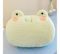 NatureMan Oreiller en peluche grenouille, animal en peluche super doux, adorable chauffe-mains pour adultes et enfants (vert)