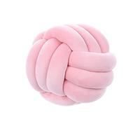 NatureMan Oreillers ronds en peluche avec nœud doux, décoration de chambre d'enfant, oreiller en peluche rond fait à la main, jouet en peluche apaisant pour soulager le stress, diamètre 28 cm (rose)