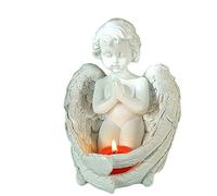 NatureMan Photophore d'ange priant, statue d'ange prière, décoration de Noël, église, baptême, figurine d'ange
