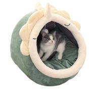 NatureMan Tente pour chat d'intérieur avec balle à suspendre - Coussin en coton amovible - Fournitures chaudes et douces - Fournitures pour chaton et petit chien (vert, M)