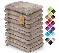 NatureMark 10x Gants de Toilette en Frotte 100% Coton - Doux et Résistants, Idéal pour Le Soin Quotidien et Les Invités - Sable/Beige, 15x21 cm
