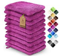 NatureMark Lot de 10 Gants de Toilette en Tissu éponge, 100% Coton, Rose, 15 x 21 cm