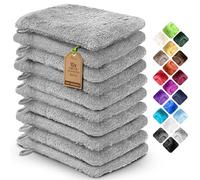 NatureMark 10x Gants de Toilette en Frotte 100% Coton - Doux et Résistants, Idéal pour Le Soin Quotidien et Les Invités - Gris Argent, 15x21 cm