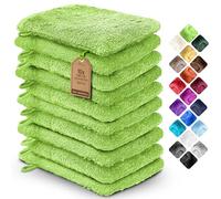 NatureMark Lot de 10 Gants de Toilette en Tissu éponge, 100% Coton, Pomme Vert, 15 x 21 cm