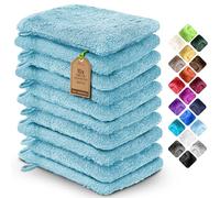 NatureMark 10x Gants de Toilette en Frotte 100% Coton - Doux et Résistants, Idéal pour Le Soin Quotidien et Les Invités - Bleu Clair, 15x21 cm