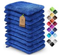 NatureMark 10x Gants de Toilette en Frotte 100% Coton - Doux et Résistants, Idéal pour Le Soin Quotidien et Les Invités - Bleu Royal, 15x21 cm