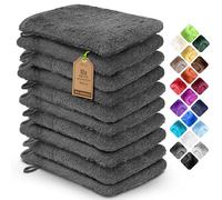 NatureMark Lot de 10 Gants de Toilette en Tissu éponge, 100% Coton, Gris Anthracite, 15 x 21 cm