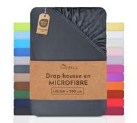 NatureMark - Drap de lit en Microfibre à Prix réduit ! Beaucoup de Tailles et de Couleurs de Marque (140x200-160x200 cm, Gris Anthracite)