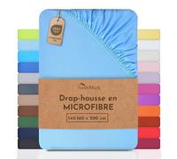 NatureMark en Draps-Housses en Microfibre à Prix réduit ! Beaucoup de Tailles et de Couleurs Marque (140x200-160x200 cm, Bleu Clair)
