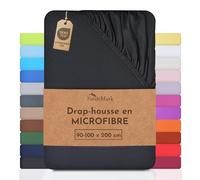 NatureMark Drap de lit en Microfibre à Prix réduit ! Beaucoup de Tailles et de Couleurs Marchandise de Marque (Drap de lit 90x200-120x200 cm, Noir)