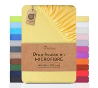 NatureMark Drap de lit en Microfibre à Prix réduit ! Beaucoup de Tailles et de Couleurs Marchandise de Marque (Drap de lit 140x200-180x200 cm, Jaune)