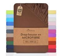 NatureMark - Drap de lit en Microfibre à Prix réduit ! Beaucoup de Tailles et de Couleurs de Marque (120x200 cm, Chocolat Brun)