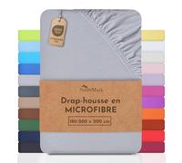 NatureMark - Drap de lit en Microfibre à Prix réduit ! Beaucoup de Tailles et de Couleurs de Marque (180x200-200x200 cm, Gris argenté)