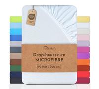 NatureMark Drap de lit en Microfibre à Prix réduit ! Beaucoup de Tailles et de Couleurs Marchandise de Marque (Drap de lit 90x200-100x200 cm, Blanc)