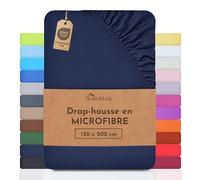 NatureMark en Draps-Housses en Microfibre à Un Prix avantageux ! Beaucoup de Tailles et de Couleurs de Marque (120x200 cm, Bleu Marine)