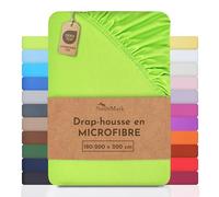 NatureMark en Draps-Housses en Microfibre à Un Prix avantageux ! Beaucoup de Tailles et de Couleurs Marchandise de Marque (180x200-200x200 cm, Pomme Verte)