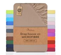 NatureMark - Drap Housse en Microfibre, Prix Spécial! Produit de Marque dans Différentes Tailles et Couleurs, 100% Polyester, Sable 200 x 220 cm