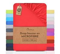 NatureMark en Draps-Housses en Microfibre à Un Prix avantageux ! Beaucoup de Tailles et de Couleurs Marchandise de Marque (140x200-160x200 cm, Rouge)