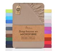 NatureMark en Draps-Housses en Microfibre à Prix réduit ! Beaucoup de Tailles et de Couleurs Marque (180x200-200x200 cm, Sable/Beige)