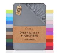 NatureMark Drap de lit en Microfibre à Prix réduit ! Beaucoup de Tailles et de Couleurs Marchandise de Marque (Drap de lit 120x200 cm, Gris Moyen)