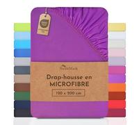 NatureMark en Draps-Housses en Microfibre à Un Prix avantageux ! Beaucoup de Tailles et de Couleurs de Marque (120x200 cm, Lilas)
