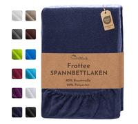 NatureMark Drap-Housse en éponge - Doux et Respirant, respectueux de la Peau, Pratique et Facile d’Entretien, Durable et résistant, 80% Coton & 20% Polyester,180 x 200-200 x 200 cm, Bleu Marine