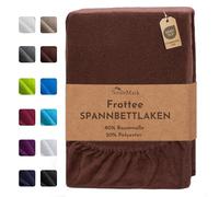 NatureMark Drap-Housse en éponge - Doux et Respirant, respectueux de la Peau, Pratique et Facile d’Entretien, Durable et résistant, 80% Coton & 20% Polyester,90x200-100x200 cm, Marron Chocolat