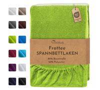 NatureMark Drap-Housse en éponge - Doux et Respirant, respectueux de la Peau, Pratique et Facile d’Entretien, Durable et résistant, 80% Coton & 20% Polyester,180 x 200-200 x 200 cm,Vert Pomme