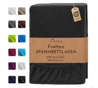 NatureMark Drap-Housse en éponge - Doux et Respirant, respectueux de la Peau, Pratique et Facile d’Entretien, Durable et résistant, 80% Coton & 20% Polyester, 200x220 cm, Noir