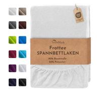 NatureMark Drap-Housse en éponge - Doux et Respirant, respectueux de la Peau, Pratique et Facile d’Entretien, Durable et résistant, 80% Coton & 20% Polyester,140 x 200-160 x 200 cm,Blanc