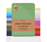 NatureMark Drap-Housse en Jersey, 100% Coton, Disponible dans de Nombreuses Tailles et Couleurs, qualité Oeko-Tex Standard 100, 140 x 200 cm - 160 x 200 cm, Jade
