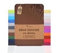 NatureMark Drap-Housse en Jersey - 100% Coton - Extensible, Respirant et Confortable - 200x220 cm, Marron Chocolat