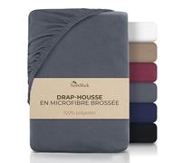 NatureMark Drap-Housse en Microfibre - Doux et Respirant - Facile d'entretien - Infroissable - Couleurs Modernes - Anthracite 90 x 200 cm