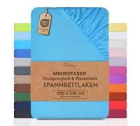NatureMark Drap-Housse en Microfibre - Plusieurs Tailles et Couleurs - Produit de Marque (200 x 220 cm - 40 cm, Turquoise)