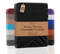 NatureMark Drap-housse en polaire thermique pour l'hiver, disponible dans de nombreuses couleurs et tailles, 120 x 200 cm, noir