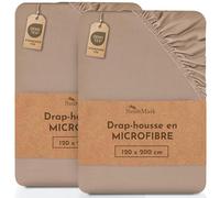NatureMark Draps-Housses en Microfibre, Paquet de 2 ! Nombreuses Tailles et Couleurs Marque (draps 120 x 200 cm, Sable/Beige)