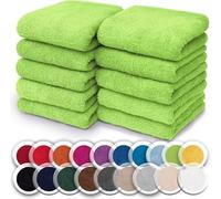 NatureMark Lot de 10 débarbouillettes en Tissu éponge, 100% Coton, 30 x 30 cm, Pomme Verte