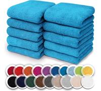 NatureMark Lot de 10 débarbouillettes en Tissu éponge, 100% Coton, 30 x 30 cm, Turquoise