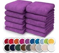NatureMark Lot de 10 débarbouillettes en Tissu éponge, 100% Coton, 30 x 30 cm, Violet