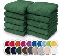 NatureMark Lot de 10 débarbouillettes en Tissu éponge, 100% Coton, 30 x 30 cm, Vert Fonce