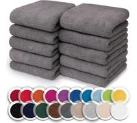 NatureMark Lot de 10 débarbouillettes en Tissu éponge, 100% Coton, 30 x 30 cm, GIS Anthracite