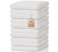 NatureMark Lot de 10 Linges en Mousseline pour Bébé - 100% Coton - Tissus Doux et Absorbants pour Allaitement & Soin du Bébé, Couches, Langes & Gants de Toilette - 70x70 cm, Blanc