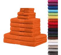 NatureMark Lot de 10 pièces Set en Tissu éponge, différentes Tailles : 4 Serviettes, 2 Serviettes de Bain, 2 invité, 2 Gants de Haute qualité, Coton, Terracotta