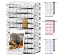 NatureMark Lot de 10 torchons 50x70 cm - 100% Coton, absorbants et résistants - Torchons de Cuisine, essuie-Verres en Gris Anthracite