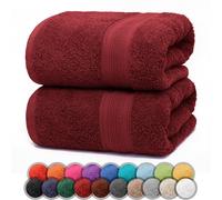NatureMark Lot de 2 draps de Douche, 70 x 140 cm, Bordeaux Rouge