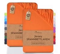 NatureMark Lot de 2 draps-Housses en Jersey, 100% Coton, dans de Nombreuses Tailles et Couleurs, qualité de la Marque Öko-Tex Standard 100, 180 x 200 cm, 200 x 200 cm, Terracota
