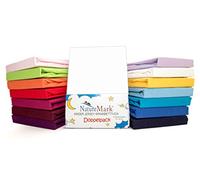 NatureMark Lot de 2 draps-housses en jersey 100 % coton pour lit d’enfant, certifié Oeko-Tex, disponible dans de nombreuses couleurs, Tissu, Weiß, 70 x 140 cm