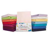 NatureMark Lot de 2 draps-housses en jersey 100 % coton pour lit d’enfant, certifié Oeko-Tex, disponible dans de nombreuses couleurs, Tissu, Rosa, 70 x 140 cm