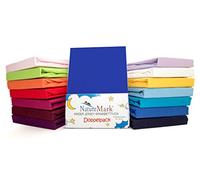 NatureMark Lot de 2 draps-housses en jersey 100 % coton pour lit d’enfant, certifié Oeko-Tex, disponible dans de nombreuses couleurs, Tissu, Royalblau / Königsblau, 70 x 140 cm