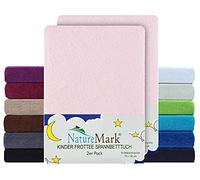 NatureMark Lot de 2 draps-housses en tissu éponge doux pour enfant - Qualité de marque certifiée Öko-Tex Standard 100 - 70 x 140 cm - Rose